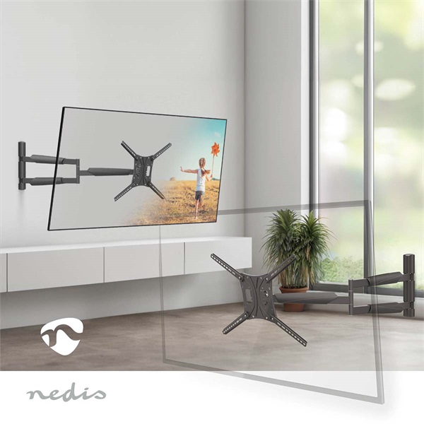 Nedis_TVWM1790BK_13-86_LCD_TV_monitor_fali_tartokonzol_maximum_60_kg_forgathato_dontheto_3_forgaspont-i1687567.jpg Nedis TVWM1790BK 13"-86"  LCD TV / monitor fali tartókonzol, maximum 60 kg, forgatható dönthető, 3 forgáspont - Image 6