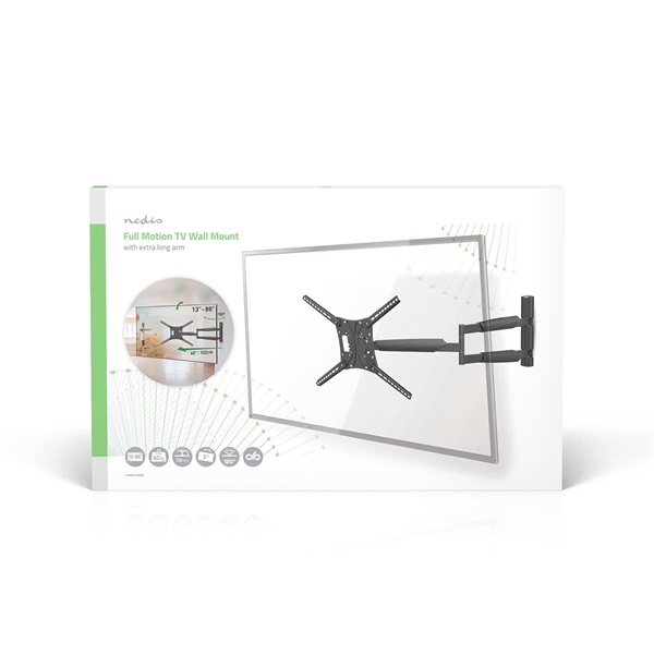 Nedis_TVWM1790BK_13-86_LCD_TV_monitor_fali_tartokonzol_maximum_60_kg_forgathato_dontheto_3_forgaspont-i1687574.jpg Nedis TVWM1790BK 13"-86"  LCD TV / monitor fali tartókonzol, maximum 60 kg, forgatható dönthető, 3 forgáspont - Image 7