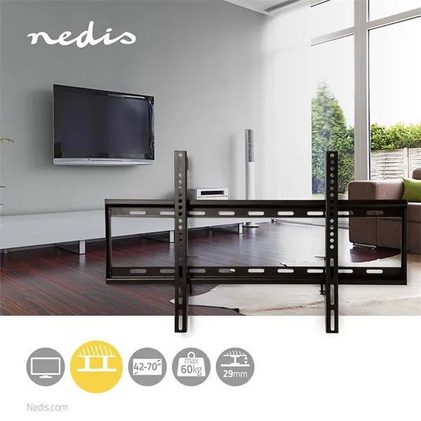 Nedis TVWM2050BK LCD TV / monitor fali tartó fix 42 - 70 "  Max. teherbírás: 60 kg,  Min. faltávolság: 29 mm - Image 3