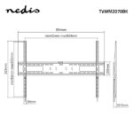 Nedis TVWM2070BK LCD TV / monitor fali tartó fix 60 - 100 "  Max. teherbírás: 75 kg,  Min. faltávolság: 30,5 mm - Image 6