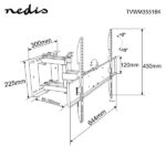 Nedis TVWM3551BK szabadon mozgatható fali LCD TV / monitor tartó konzol (37"-80"), 35kg - Image 9