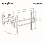 Nedis TVWM5350BK 32"- 70" LCD TV / monitor fali tartókonzol, maximum 40 kg, forgatható / dönthető, 6 forgáspont - Image 13