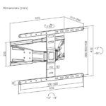 Nedis TVWM5560BK 43"- 90" LCD TV / monitor fali tartókonzol, maximum 50 kg, forgatható / dönthető, 2 forgáspont - Image 6