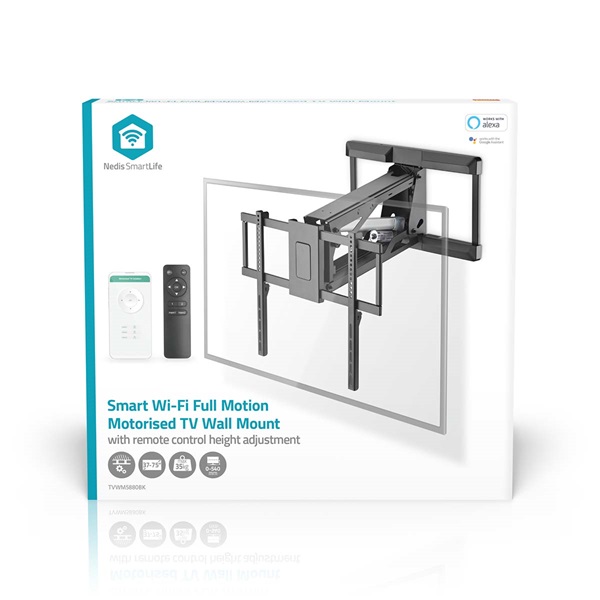 Nedis TVWM5880BK LCD TV / monitot motoros fali tartó konzol, 32-75", max. teherbírás 35 kg, távirányító - Image 9