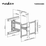 Nedis TVWM6550BK 37"- 80" LCD TV / monitor fali tartókonzol, maximum 50 kg, forgatható / dönthető, 3 forgáspont - Image 8