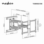 Nedis TVWM6551BK 37"- 80" LCD TV / monitor fali tartókonzol, maximum 70 kg, forgatható / dönthető, 6 forgáspont - Image 8