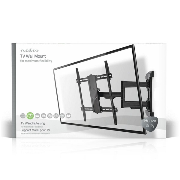 Nedis TVWM6570BK 43"- 100" LCD TV / monitor fali tartókonzol, maximum 70 kg, forgatható / dönthető, 3 forgáspont - Image 6