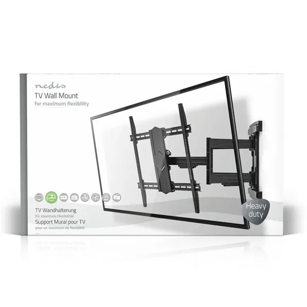 Nedis TVWM6570BK 43"- 100" LCD TV / monitor fali tartókonzol, maximum 70 kg, forgatható / dönthető, 3 forgáspont - Image 6