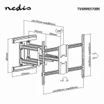Nedis TVWM6570BK 43"- 100" LCD TV / monitor fali tartókonzol, maximum 70 kg, forgatható / dönthető, 3 forgáspont - Image 7