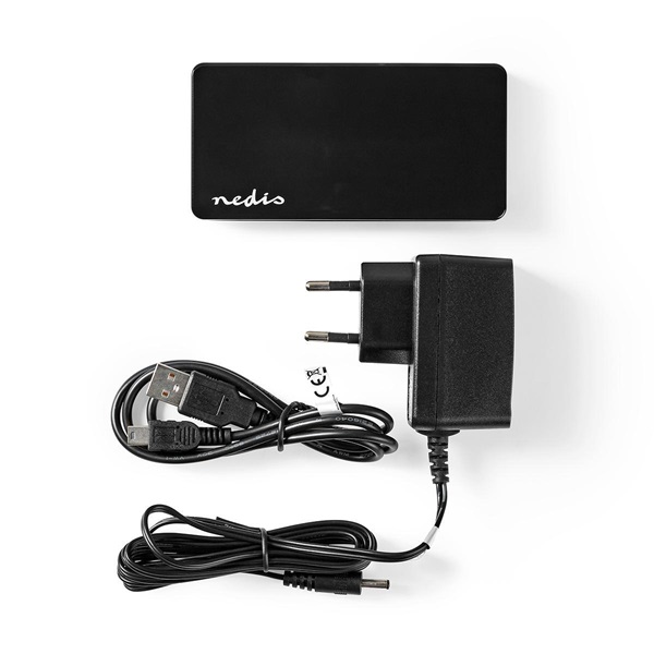 Nedis_UHUBU2730BK_aktiv_7_portos_USB_HUB_USB_20_5V_tap-i1602209.jpg Nedis UHUBU2730BK aktív 7 portos USB HUB, USB 2.0, 5V táp - Image 1