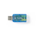 Nedis USCR10051BU USB hangkártya, 3,5mm mikrofon és fejhallgató csatlakozás, virtuális 5.1 3D hangadapter - Image 3