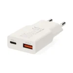 Nedis WCHA30WT gyorstöltő USB-A / USB-C töltő, GaN, PD3.0, QC, Gyorstöltési funkció 1,5 / 2,0 / 2,5 / 3,0 A, 30W, fehér
