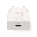 Nedis WCHAC20WT fali USB töltő, 20 W, GaN, PD3.0, 1,67 / 2,22 / 3,0 A, USB-C, automatikus feszültségválasztás - Image 2
