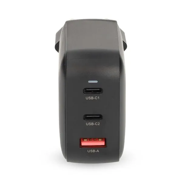 Nedis WGCHA100WBK töltő 100 W, GaN, PD3.0, QC 2,5 / 3,0 / 5,0 A, Kimenetek száma: 3, USB-A / 2x USB-C, fekete - Image 6