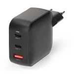 Nedis WGCHA100WBK töltő 100 W, GaN, PD3.0, QC 2,5 / 3,0 / 5,0 A, Kimenetek száma: 3, USB-A / 2x USB-C, fekete - Image 4