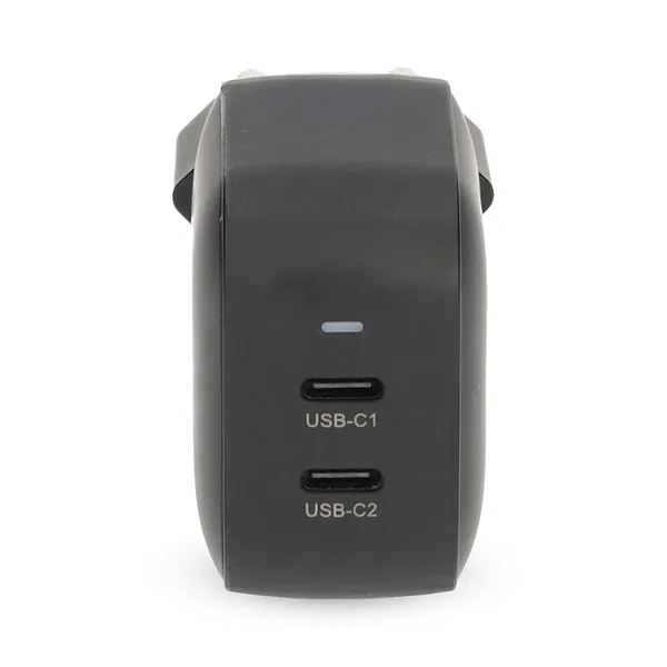 Nedis WGCHA45WBK töltő 45 W | GaN | PD3.0, Gyorstöltési funkció, 2,25 / 3,0 A, 2x USB-C, Automatikus feszültségválasztás - Image 2