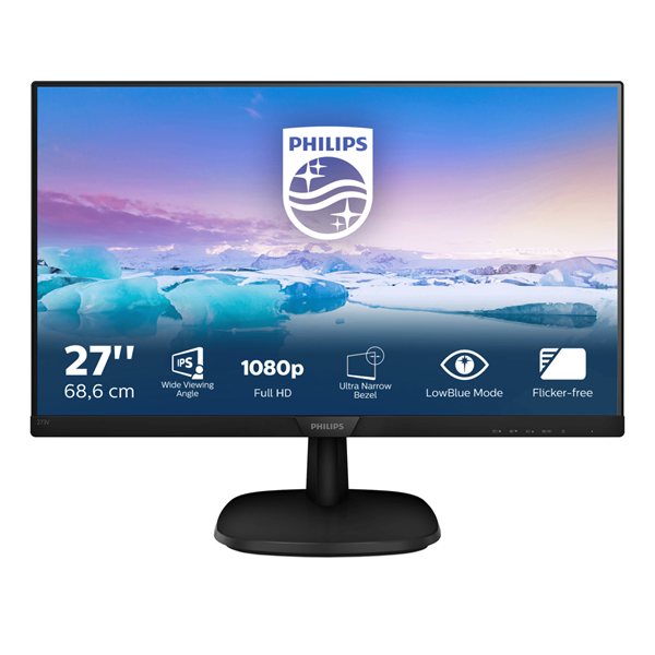 PHILIPS IPS monitor 27" 273V7QJAB/00, 1920x1080, 16:9, 250cd/m2, 4ms, VGA/HDMI/DisplayPort, hangszóró - Image 1