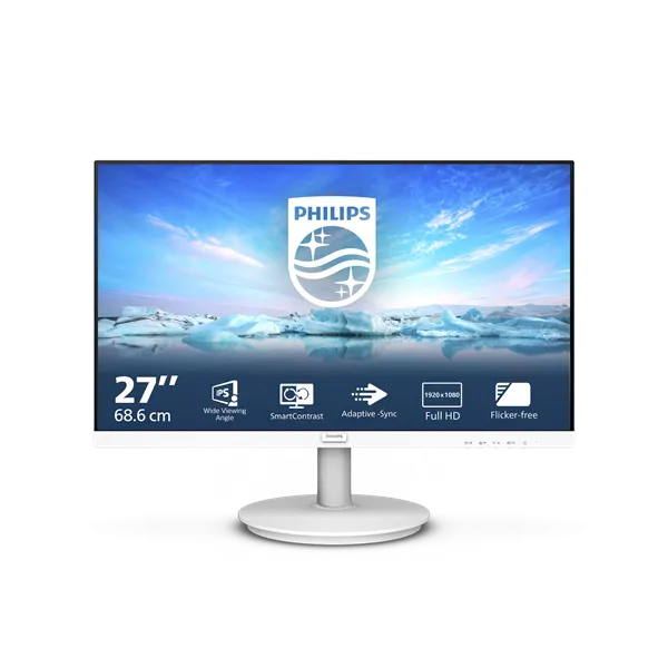 PHILIPS IPS monitor 27" 271V8AW, 1920x1080, 16:9, 250cd/m2, 4ms, HDMI/VGA, hangszóró, fehér