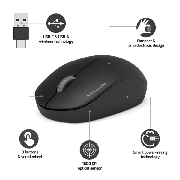 PORT DESIGNS Egér WIRELESS GRAPHITE