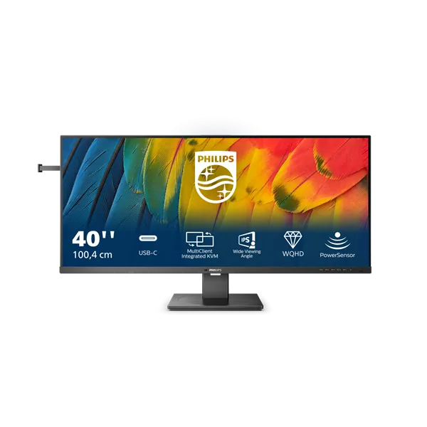 Philips IPS monitor 40" 40B1U5600, 3440x1440, 21:9, 500cd/m2, 4ms, DisplayPort/HDMI/USB-C, 120 Hz, hangszóró