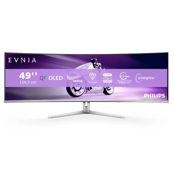 Philips 49" 49M2C8900L/00 DQHD QD-OLED 144Hz HDMI/DP/USB-C monitor