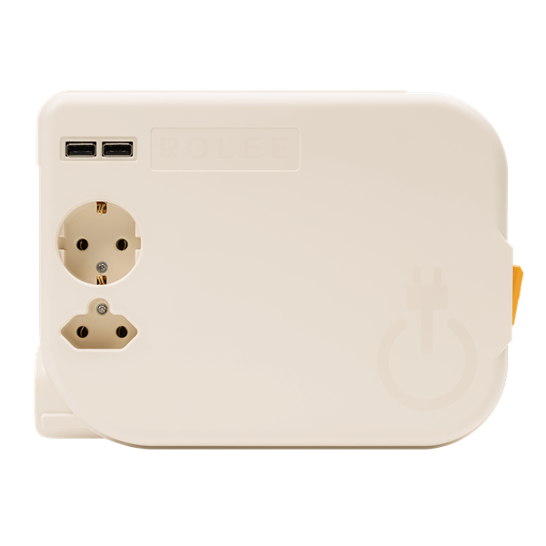 ROLEE L automata hosszabbító, 1db földelt + 1db földeletlen + 2db USB aljzat, 3,5m, Gyöngyfehér - Image 2