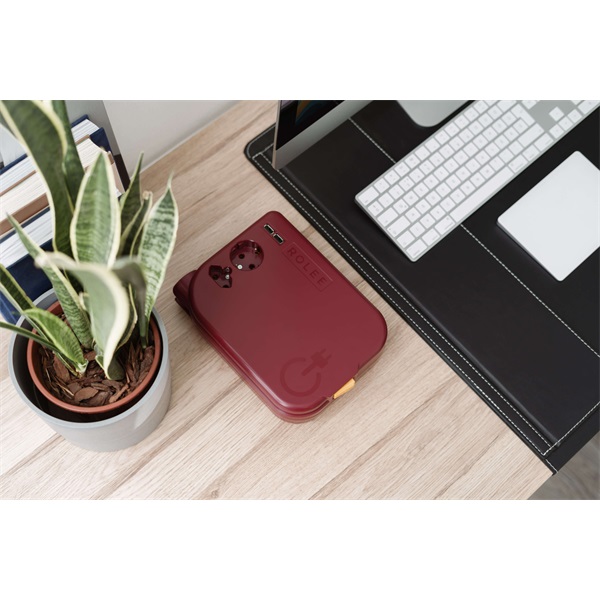 ROLEE L automata hosszabbító, 1db földelt + 1db földeletlen + 2db USB aljzat, 3,5m, Oxidvörös - Image 2