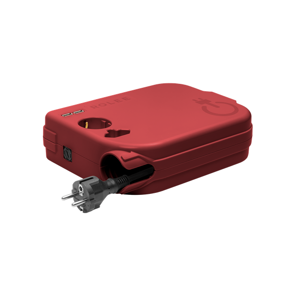 ROLEE L automata hosszabbító, 1db földelt + 1db földeletlen + 2db USB aljzat, 3,5m, Oxidvörös - Image 3