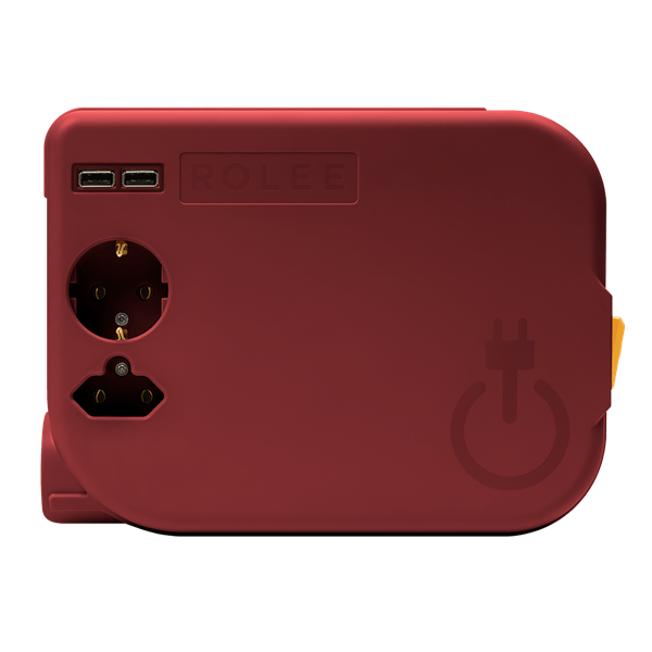 ROLEE L automata hosszabbító, 1db földelt + 1db földeletlen + 2db USB aljzat, 3,5m, Oxidvörös - Image 1