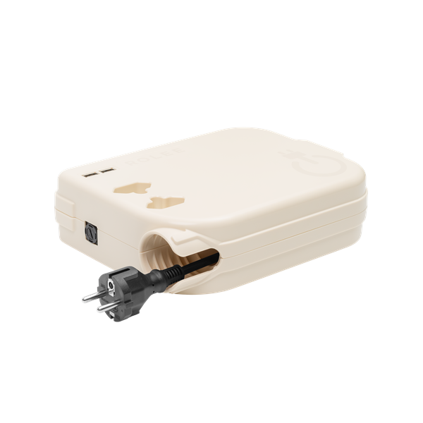 ROLEE M automata hosszabbító, 2db földeletlen aljzat + 2db USB aljzat, 4m, Gyöngyházfehér - Image 2