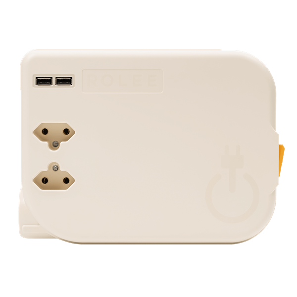 ROLEE M automata hosszabbító, 2db földeletlen aljzat + 2db USB aljzat, 4m, Gyöngyházfehér