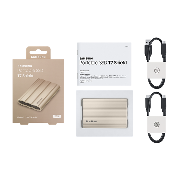 Samsung 1000GB USB 3.2 (MU-PE1T0K/EU) bézs T7 Shield külső SSD - Image 12