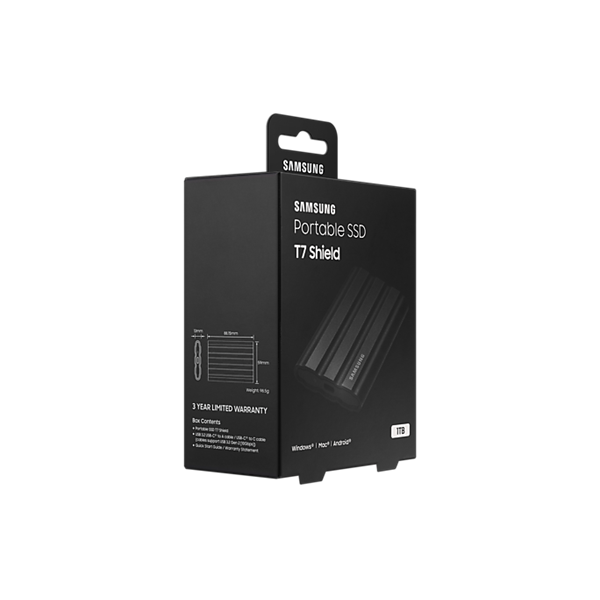 Samsung 1000GB USB 3.2 (MU-PE1T0S/EU) fekete T7 Shield külső SSD - Image 10