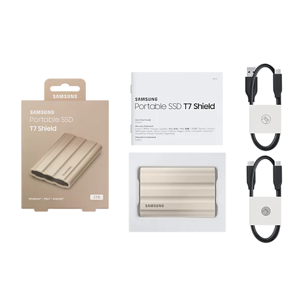 Samsung 2000GB USB 3.2 (MU-PE2T0K/EU) bézs T7 Shield külső SSD - Image 12