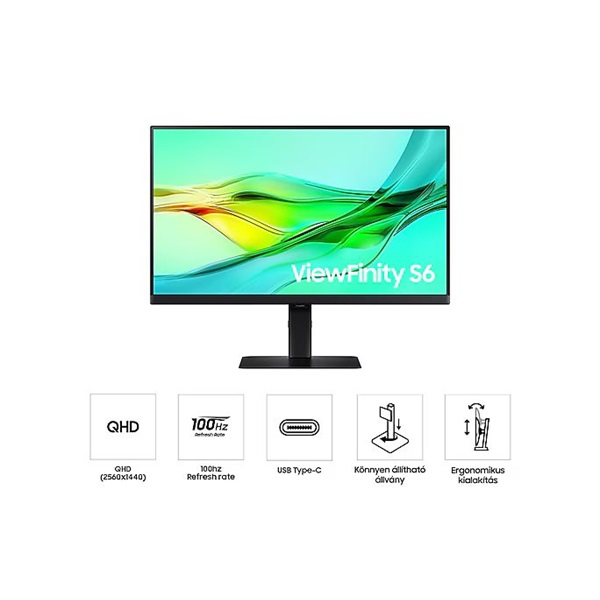 Samsung LS32D600UAUXEN 32" QHD 100Hz ViewFinity S6 Üzleti Monitor - Image 4