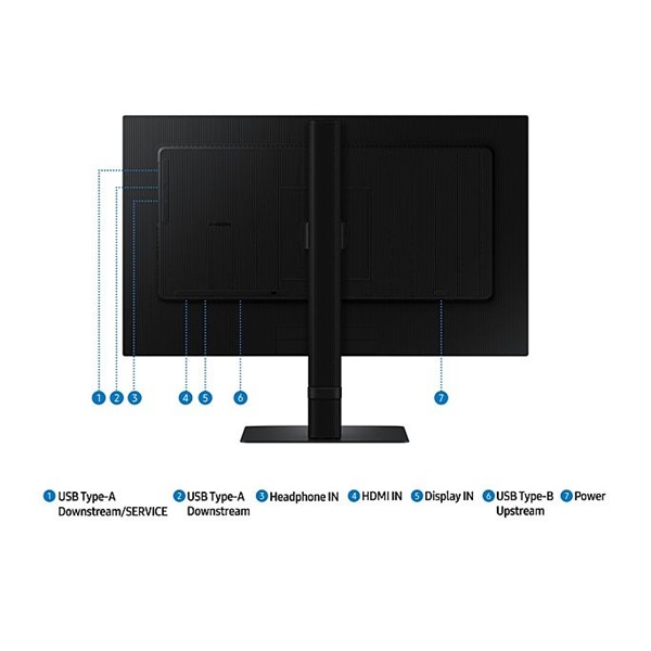 SAMSUNG IPS 100Hz monitor B2B 27" S60D, 2560x1440, 16:9, 350cd/m2, 5ms, HDMI/DisplayPort/3xUSB, Pivot - Image 6