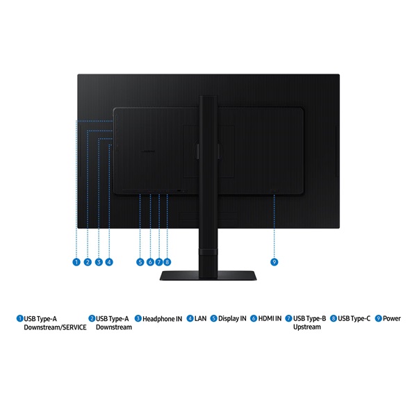 SAMSUNG IPS monitor B2B 27" S80UD, 3840x2160, 16:9, 350cd/m2, 5ms, LAN/HDMI/DisplayPort/3xUSB/USB-C, Pivot - Image 7