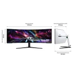 SAMSUNG Ívelt Gaming 240Hz VA monitor 57" G95NC, 7680x2160, 32:9, 420cd/m2, 1ms, 3xHDMI/DP/2xUSB - Image 5