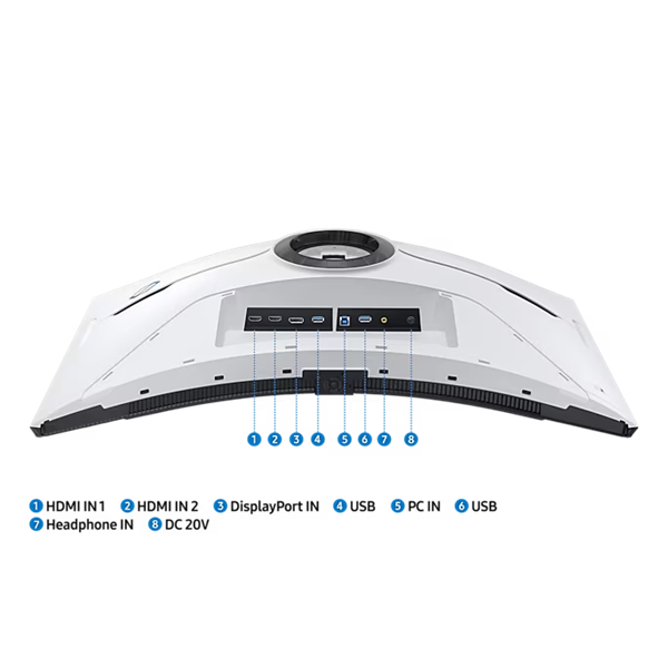 SAMSUNG Ívelt Gaming 240Hz VA monitor 32" G85NB, 3840x2160, 16:9, 350cd/m2, 1ms, 2xHDMI/DisplayPort/2xUSB, Pivot - Image 23