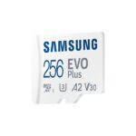 SAMSUNG Memóriakártya, EVO Plus microSD kártya (2021) 256GB, CLASS 10, UHS-1, U3, V30, A2, + Adapter, R160/W - Image 3