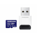 Samsung MicroSD kártya - 512GB MB-MD512SB/WW (PRO PLUS, UHS-I, R180/W130, adapter, 512GB)