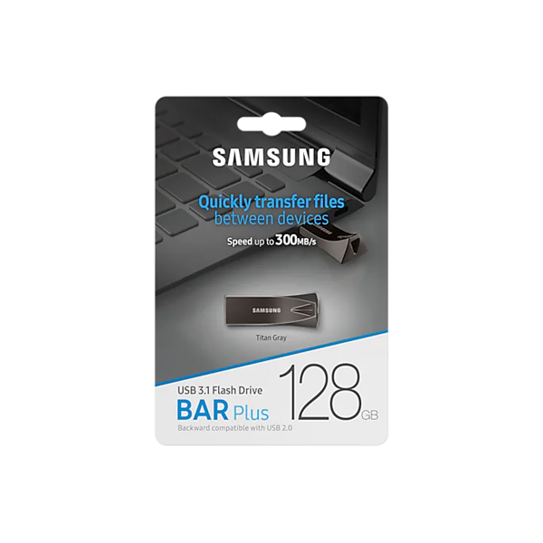 SAMSUNG Pendrive BAR Plus USB 3.1 Flash Drive 128GB (Titan Grey) - Image 7