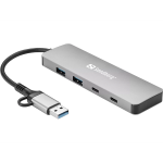 SANDBERG Hub és elosztó, USB-C/A to 2xUSB-A+2xUSB-C Hub - Image 2