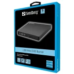 Sandberg ODD Külső - USB Mini DVD író (USB; USB tápellátás; Fekete) - Image 2