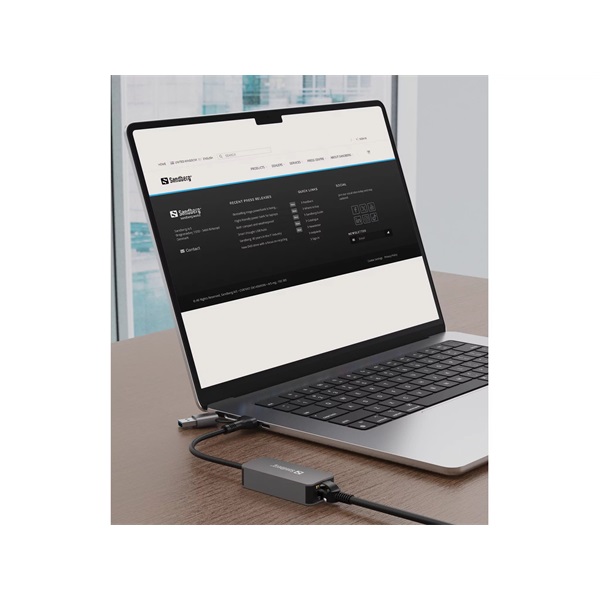 SANDBERG USB-C/A 2.5 GbE RJ45 adapter,  USB-C and USB-A Compatibility,  Ultra-Fast 2.5 Gbps Speeds, 5 év garancia - Image 3