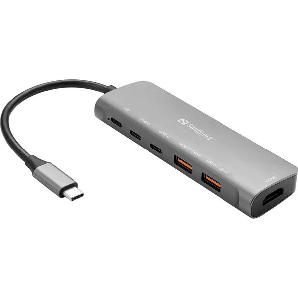 SANDBERG_USB-C_Dokkolo_HDMI_2xUSB-A_2xUSB-C_PD100W-i1567056.webp SANDBERG USB-C Dokkoló HDMI + 2xUSB-A + 2xUSB-C + PD100W - Image 1