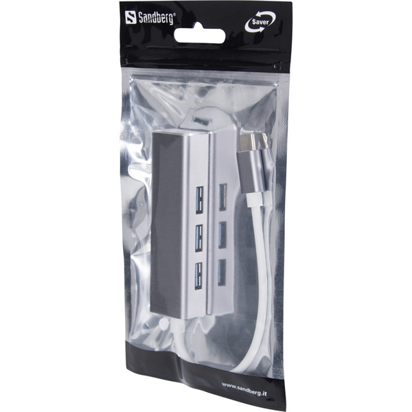 SANDBERG USB-C tartozék, USB-C to 4 x USB 3.0 Hub SAVER - Image 2