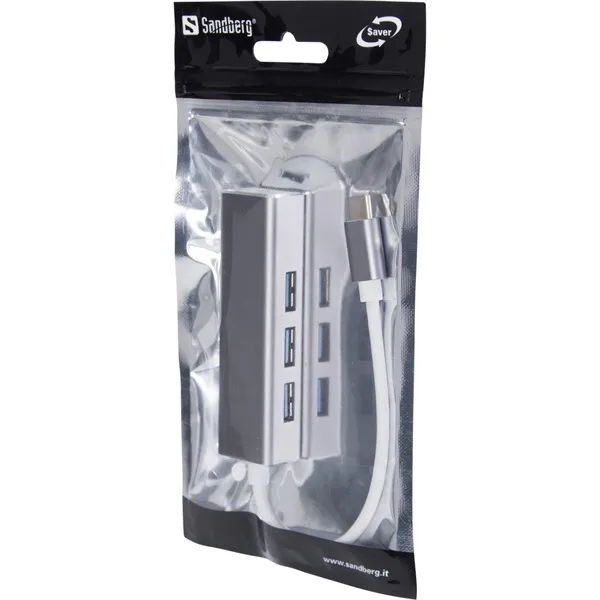 Sandberg USB Hub - USB-C to 4 x USB 3.0 Hub SAVER (USB-C bemenet; 4xUSB3.0 kimenet) - Image 2