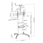 SBOX FS-401 Gurulós konzol, konferencia állvány, 32"-55", 600x400, max 50 kg - Image 4