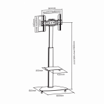 SBOX FS-500 Gurulós konzol, konferencia állvány, 37"-70", 600x400, max 40 kg - Image 2
